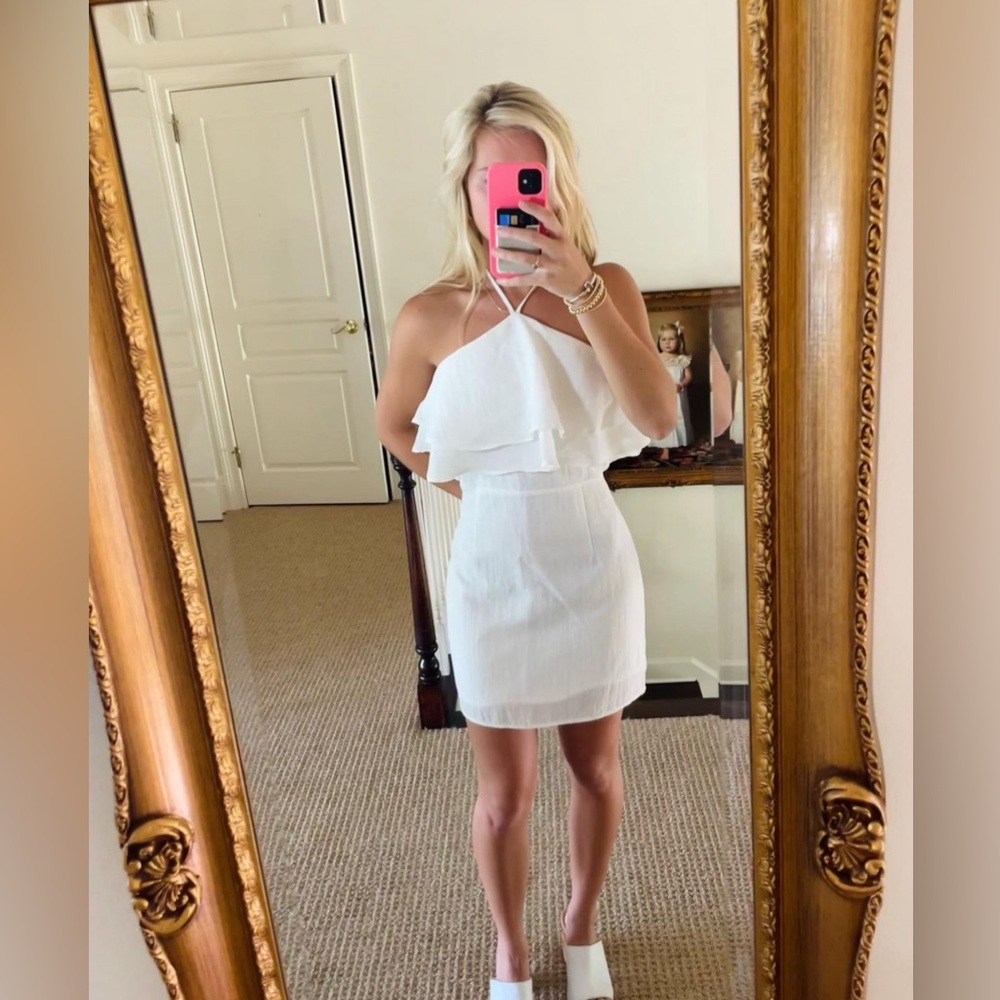 Blue Blush White Mini Dress